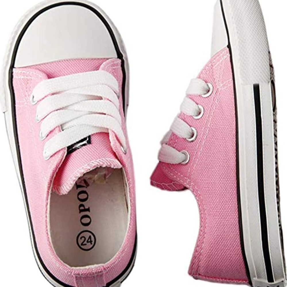 iFANS Low Top Canvas Kids Lace up Sneakers - Picture 4 of 7